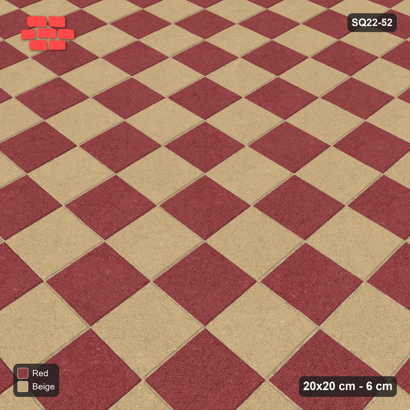 Interlock (Pasco) 20x20 cm · SQ22-52 · Checkerboard · Side view