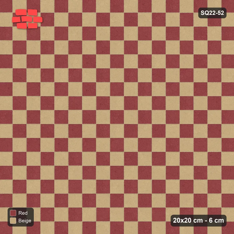 Interlock (Pasco) 20x20 cm · SQ22-52 · Checkerboard · Top view