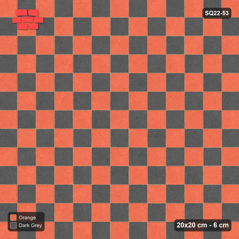 Interlock (Pasco) 20x20 cm · SQ22-53 · Checkerboard · Top view