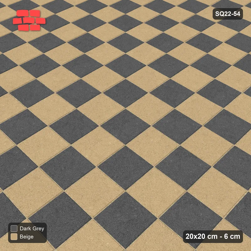 Interlock (Pasco) 20x20 cm · SQ22-54 · Checkerboard · Side view