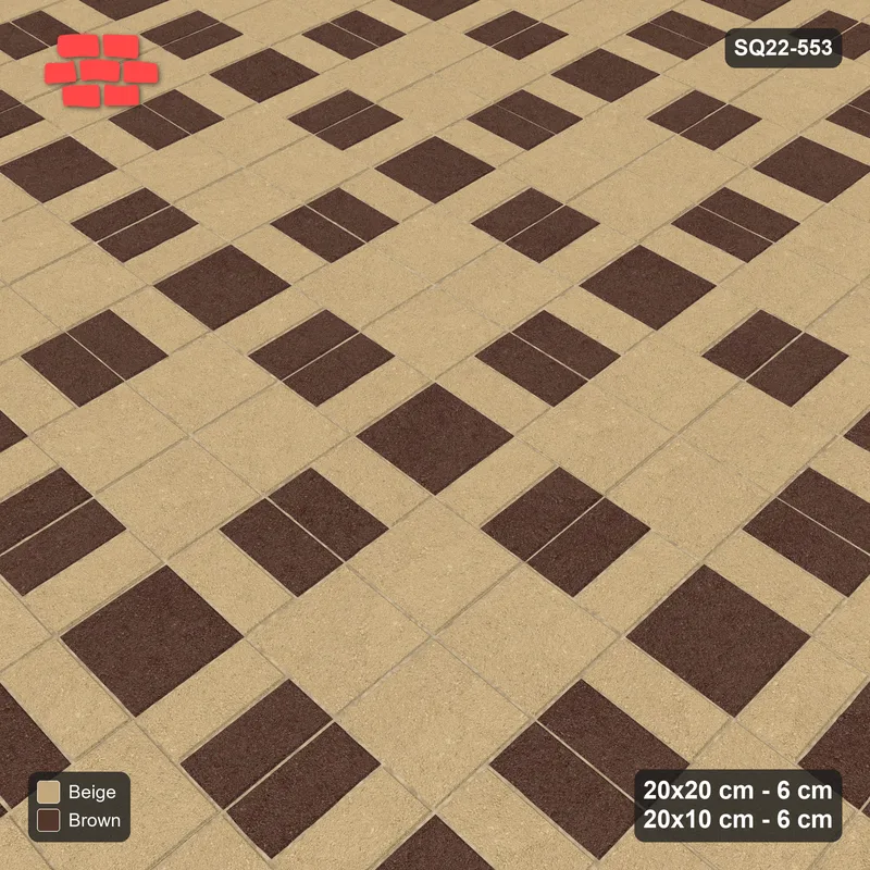 Interlock (Pasco) 20x20 cm · SQ22-553 · Double Pinwheel, Two-Tone Planks, Flat, Outer Squares, Left · Side view