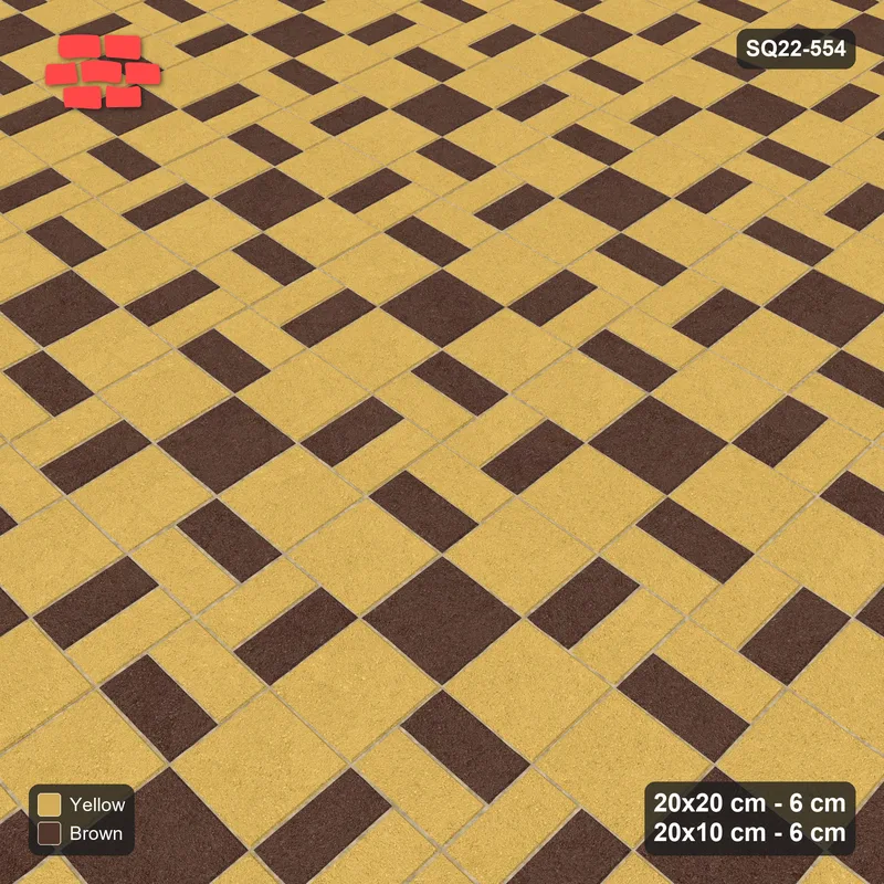 Interlock (Pasco) 20x20 cm · SQ22-554 · Double Pinwheel, Two-Tone Planks, Upright Planks, Left · Side view