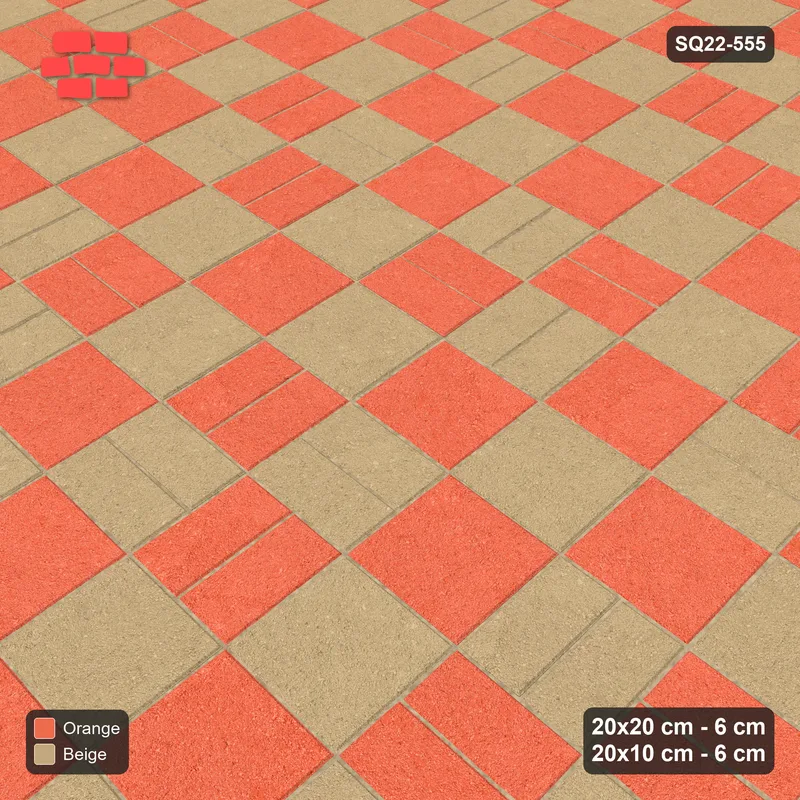 Interlock (Pasco) 20x20 cm · SQ22-555 · Double Pinwheel, Chequered Blocks, Flat, Inner Squares, Left · Side view