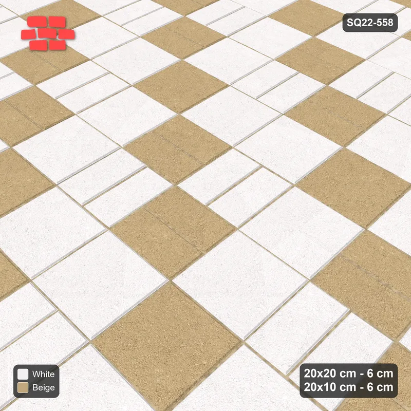 Interlock (Pasco) 20x20 cm · SQ22-558 · Double Pinwheel, Alternating Bars, Flat Planks, Right · Side view