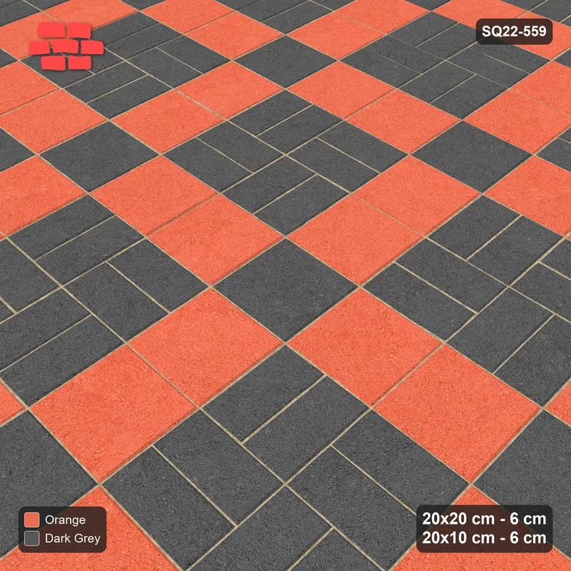 Interlock (Pasco) 20x20 cm · SQ22-559 · Double Pinwheel, Contrast Centre, Right · Side view