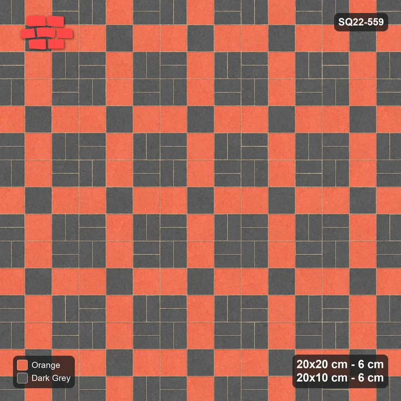 Interlock (Pasco) 20x20 cm · SQ22-559 · Double Pinwheel, Contrast Centre, Right · Top view
