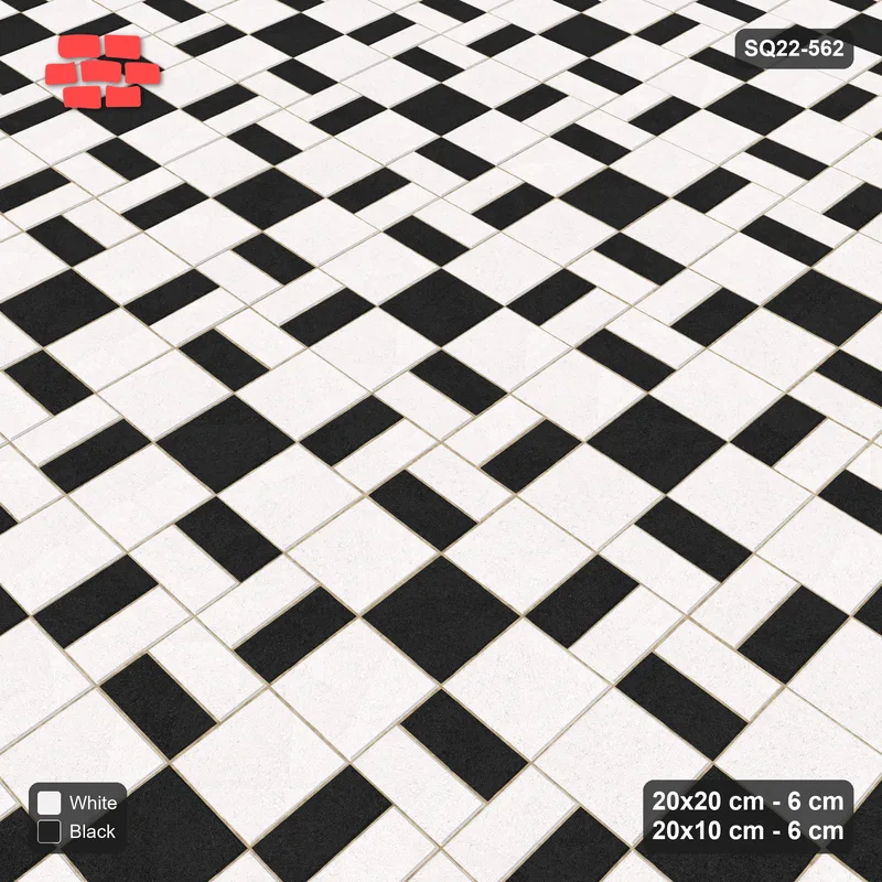 Interlock (Pasco) 20x20 cm · SQ22-562 · Double Pinwheel, Two-Tone Planks, Left · Side view