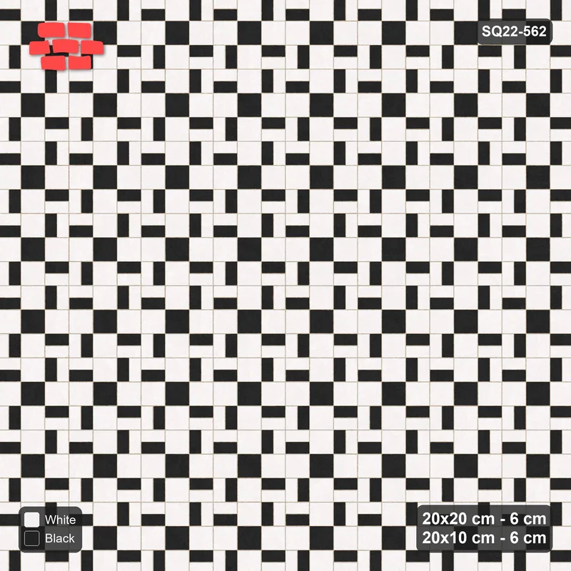 Interlock (Pasco) 20x20 cm · SQ22-562 · Double Pinwheel, Two-Tone Planks, Left · Top view