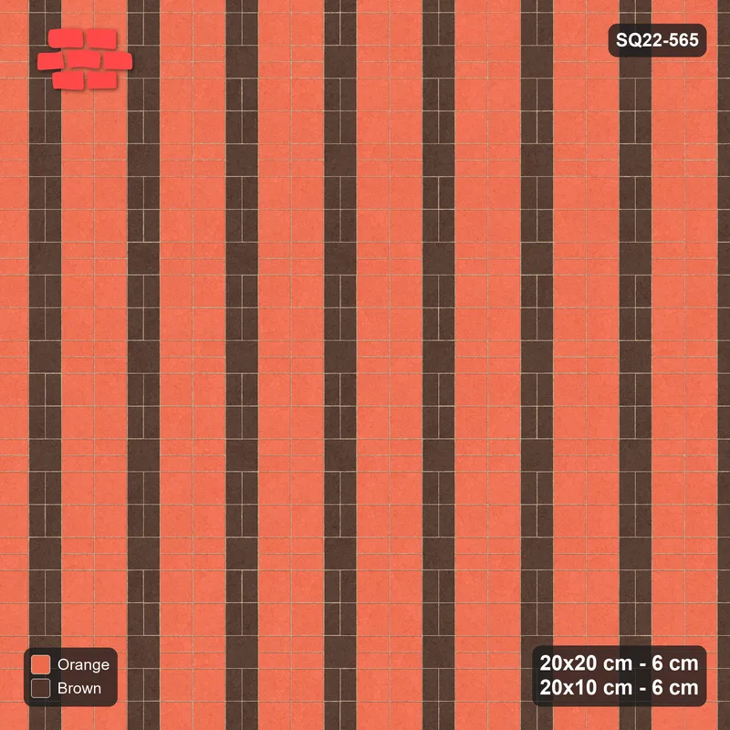 Interlock (Pasco) 20x20 cm · SQ22-565 · Double Pinwheel, Alternating Bars, Right · Top view