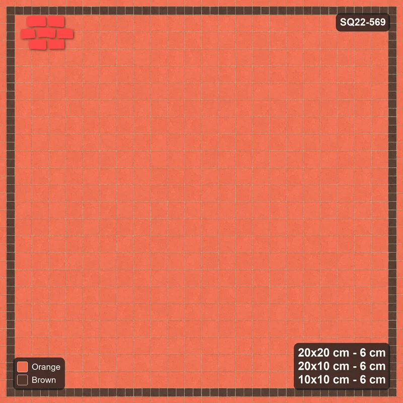 Interlock (Pasco) 20x20 cm · SQ22-569 · Rug, 22x22 Field, Bead + Stretcher Borders, Plain · Top view