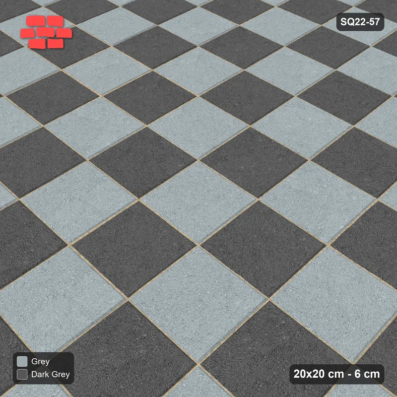 Interlock (Pasco) 20x20 cm · SQ22-57 · Checkerboard · Side view