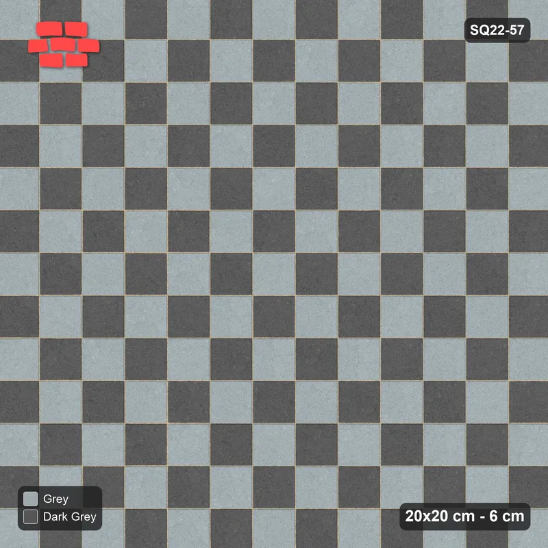 Interlock (Pasco) 20x20 cm · SQ22-57 · Checkerboard · Top view