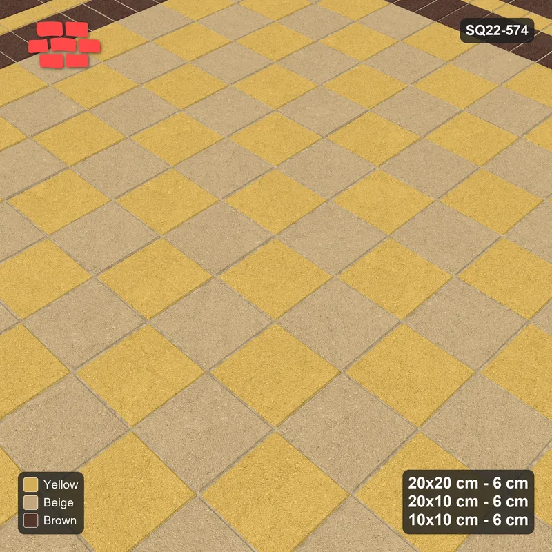 Interlock (Pasco) 20x20 cm · SQ22-574 · Rug 13x13, Soldier + Bead + Square Borders, Chequered Field · Side view