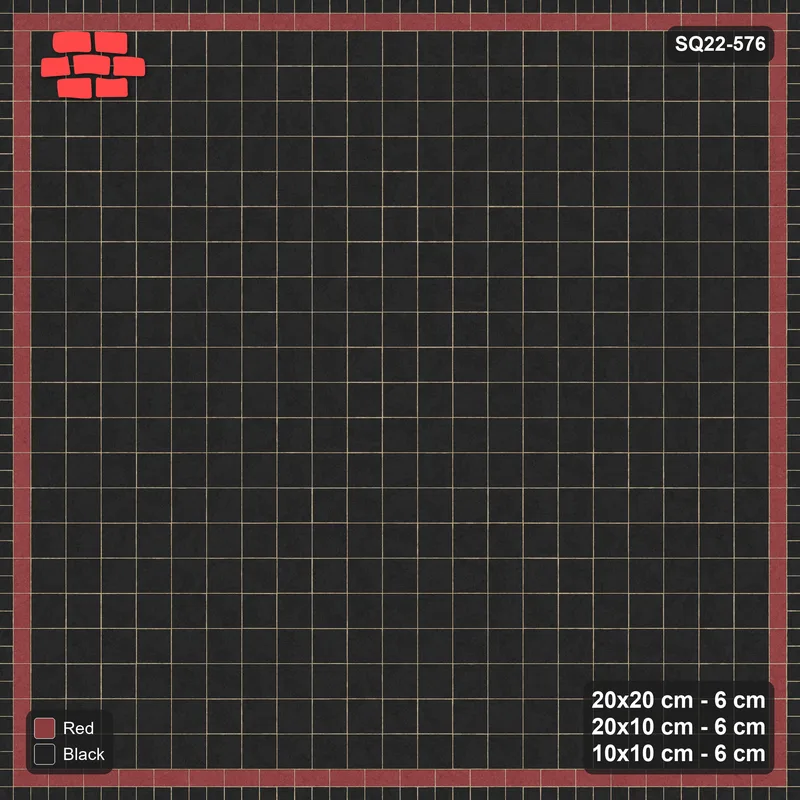 Interlock (Pasco) 20x20 cm · SQ22-576 · Rug, 21x21 Field, Stretcher + Bead Borders, Inverse · Top view