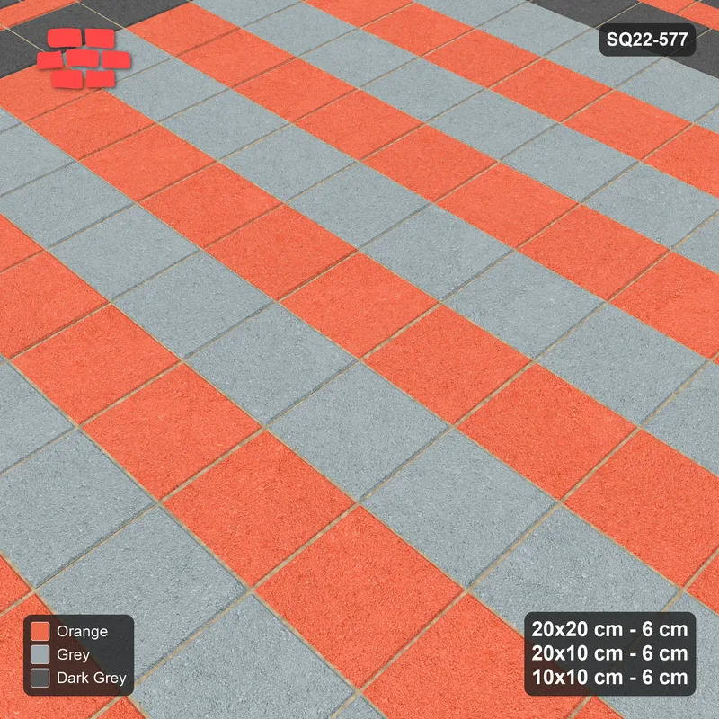 Interlock (Pasco) 20x20 cm · SQ22-577 · Rug 12x12, Square + Stretcher + Bead Borders, Kerb · Side view