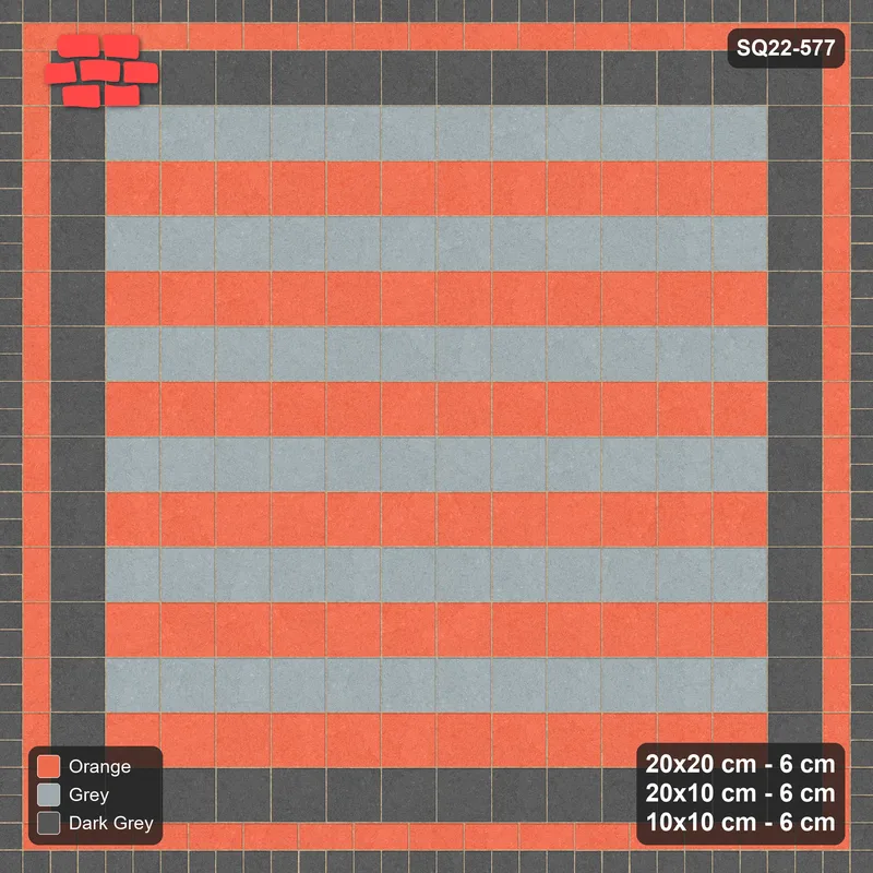Interlock (Pasco) 20x20 cm · SQ22-577 · Rug 12x12, Square + Stretcher + Bead Borders, Kerb · Top view