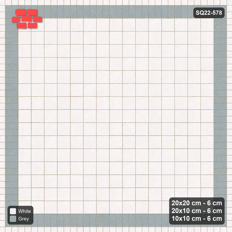 Interlock (Pasco) 20x20 cm · SQ22-578 · Rug, 15x15 Field, Soldier + Bead Borders, Plain · Top view