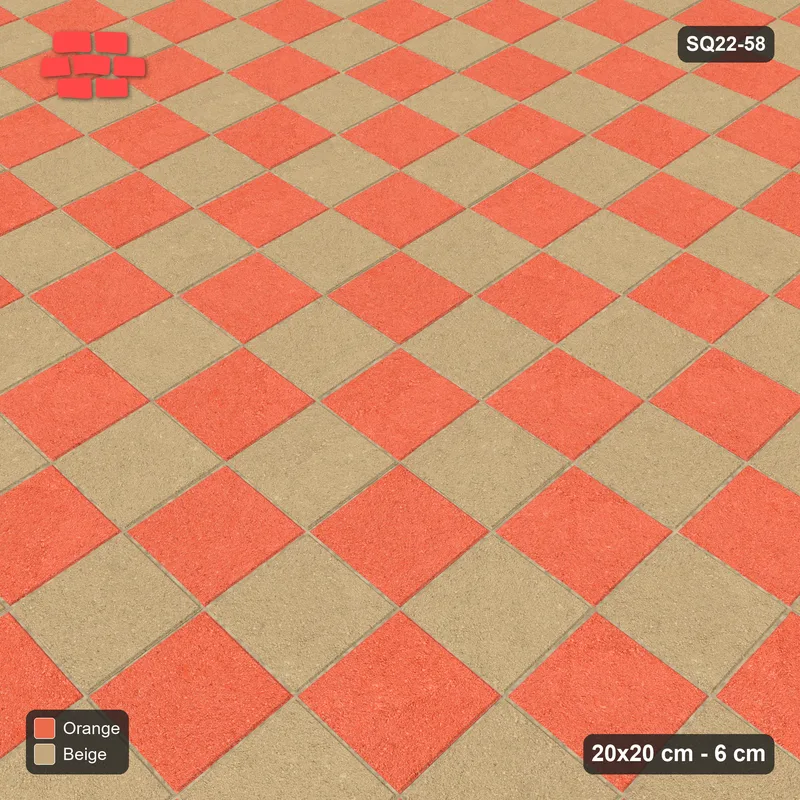 Interlock (Pasco) 20x20 cm · SQ22-58 · Checkerboard · Side view