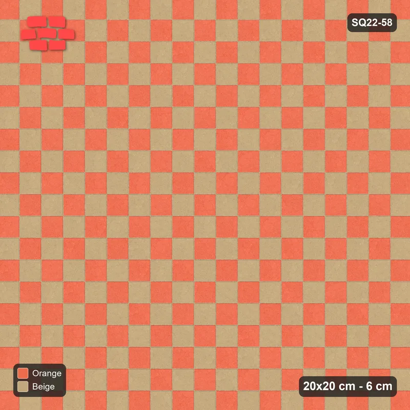 Interlock (Pasco) 20x20 cm · SQ22-58 · Checkerboard · Top view