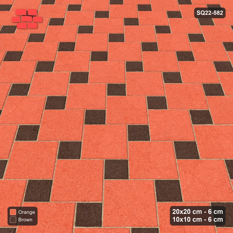 Interlock (Pasco) 20x20 cm · SQ22-582 · 45-Degree Offset Lattice in Kerb, Swapped, Mirrored · Side view