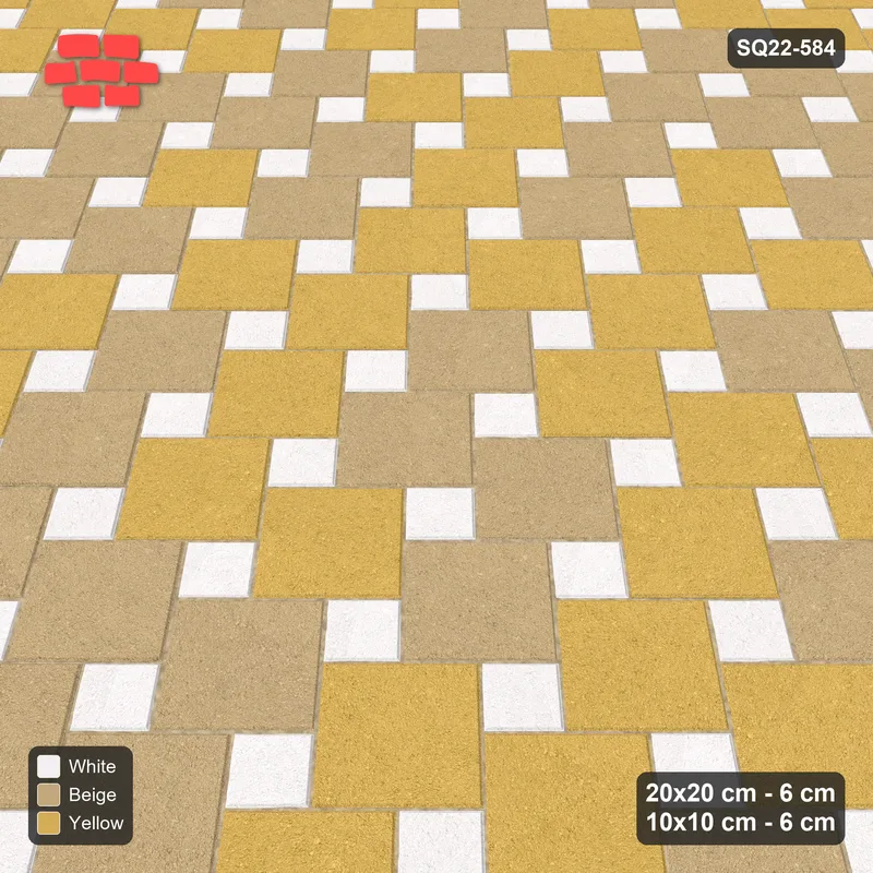 Interlock (Pasco) 20x20 cm · SQ22-584 · 45-Degree Offset Lattice in Kerb, Blend, Mirrored · Side view