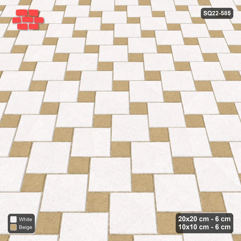 Interlock (Pasco) 20x20 cm · SQ22-585 · 45-Degree Offset Lattice in Kerb, Solid · Side view