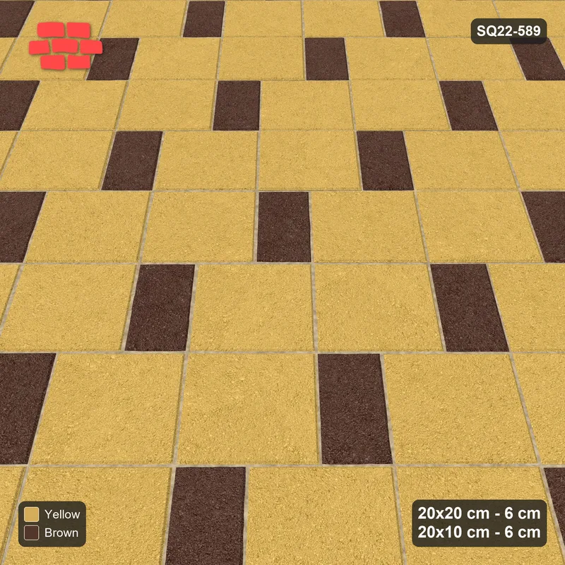 Interlock (Pasco) 20x20 cm · SQ22-589 · 45-Degree Square Pair Step in Kerb · Side view