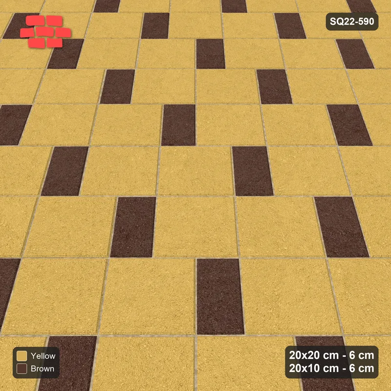 Interlock (Pasco) 20x20 cm · SQ22-590 · 45-Degree Square Pair Step · Side view