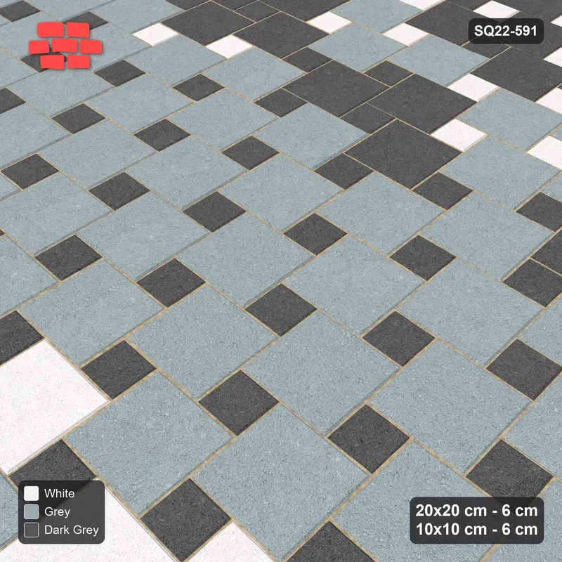 Interlock (Pasco) 20x20 cm · SQ22-591 · Ombre Offset Lattice, Vertical Course Gradient · Side view