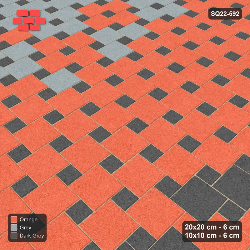Interlock (Pasco) 20x20 cm · SQ22-592 · Ombre Offset Lattice, Horizontal Course Gradient, Mirrored · Side view