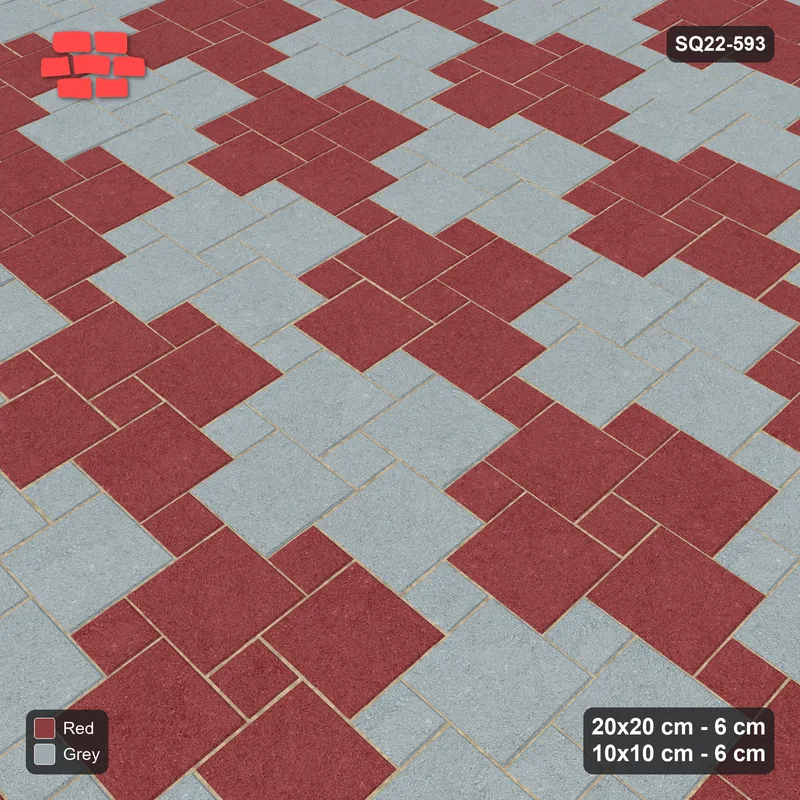 Interlock (Pasco) 20x20 cm · SQ22-593 · Ombre Offset Lattice, Diagonal Gradient · Side view