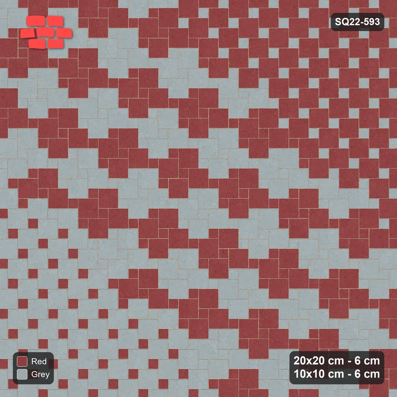 Interlock (Pasco) 20x20 cm · SQ22-593 · Ombre Offset Lattice, Diagonal Gradient · Top view