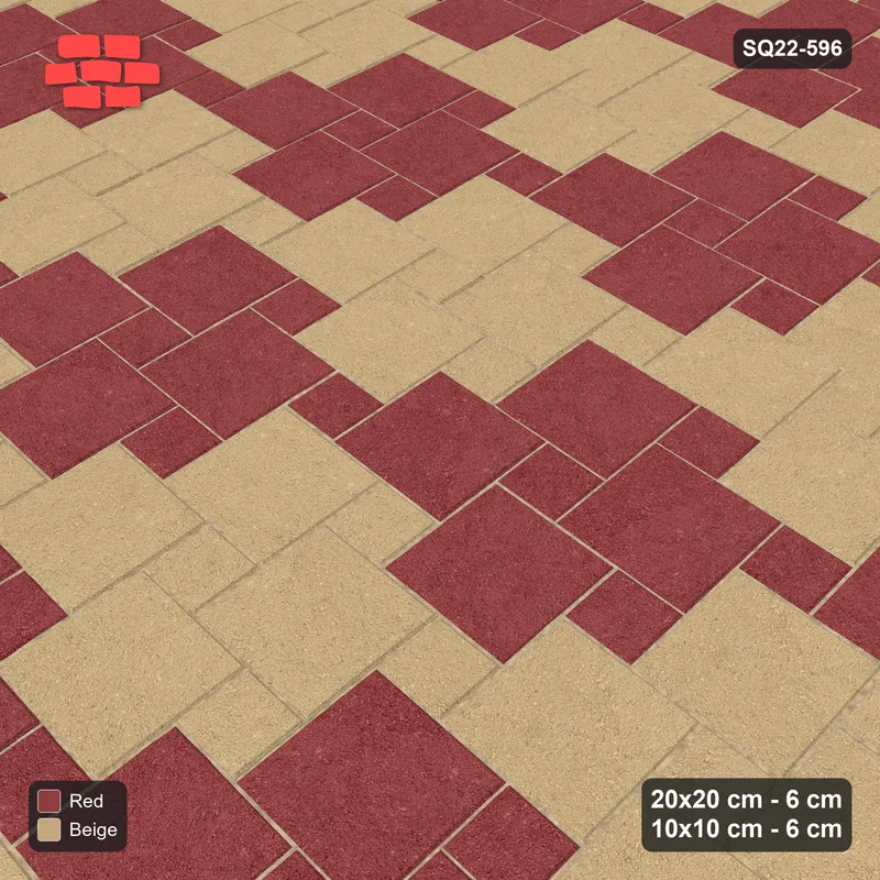 Interlock (Pasco) 20x20 cm · SQ22-596 · Ombre Offset Lattice, Diagonal Gradient, Mirrored · Side view