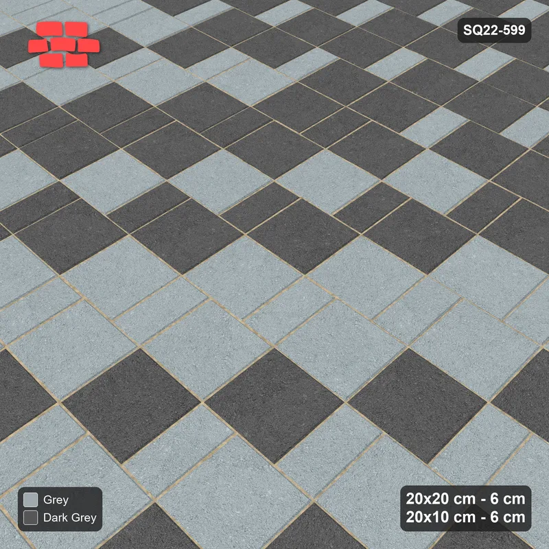 Interlock (Pasco) 20x20 cm · SQ22-599 · Ombre Square Pair Step, Vertical Course Gradient · Side view
