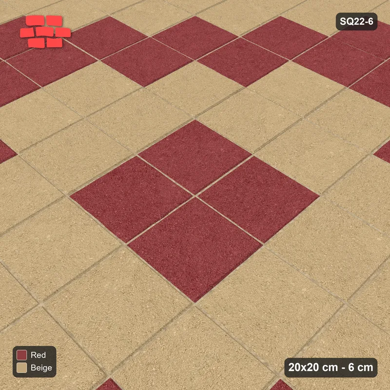 Interlock (Pasco) 20x20 cm · SQ22-6 · Diamond Medallion · Side view