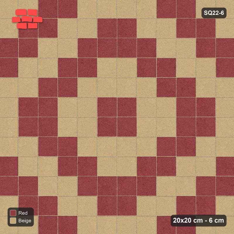 Interlock (Pasco) 20x20 cm · SQ22-6 · Diamond Medallion · Top view
