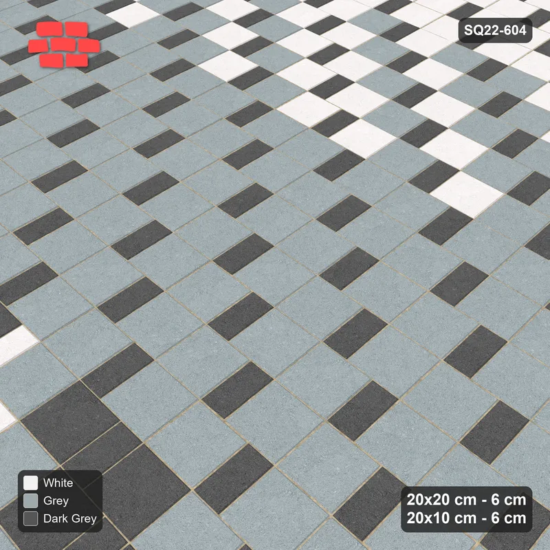 Interlock (Pasco) 20x20 cm · SQ22-604 · Ombre Square Pair Step, Vertical Course Gradient, Mirrored · Side view