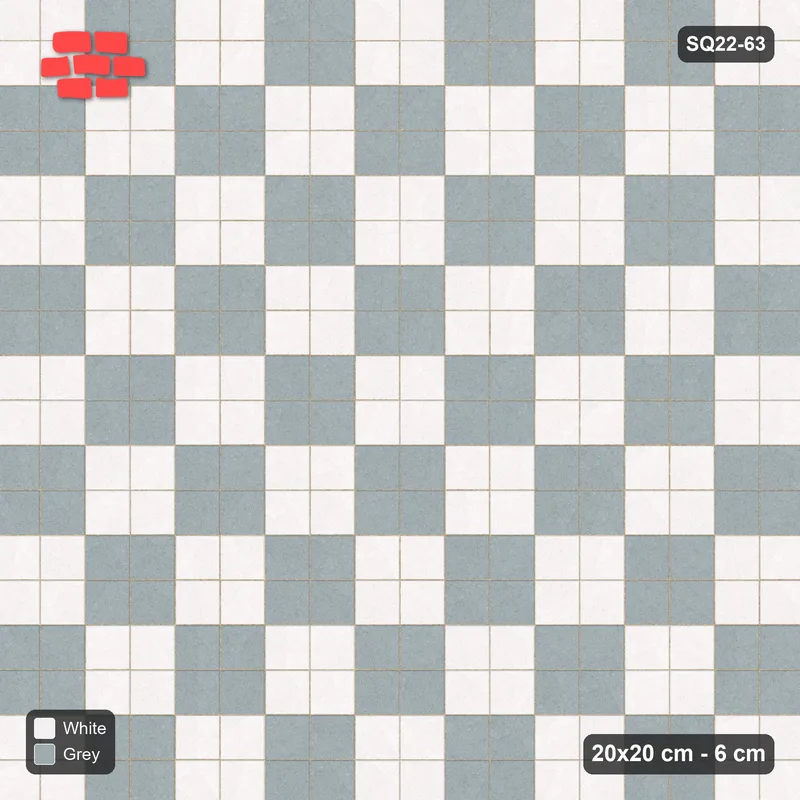 Interlock (Pasco) 20x20 cm · SQ22-63 · Block Checker 2x2 · Top view