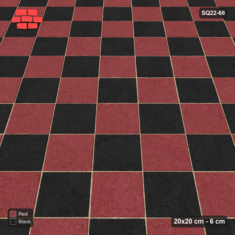 Interlock (Pasco) 20x20 cm · SQ22-68 · Diagonal Checkerboard · Side view