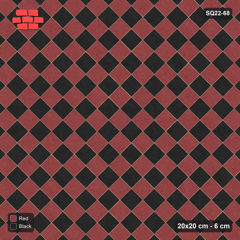 Interlock (Pasco) 20x20 cm · SQ22-68 · Diagonal Checkerboard · Top view
