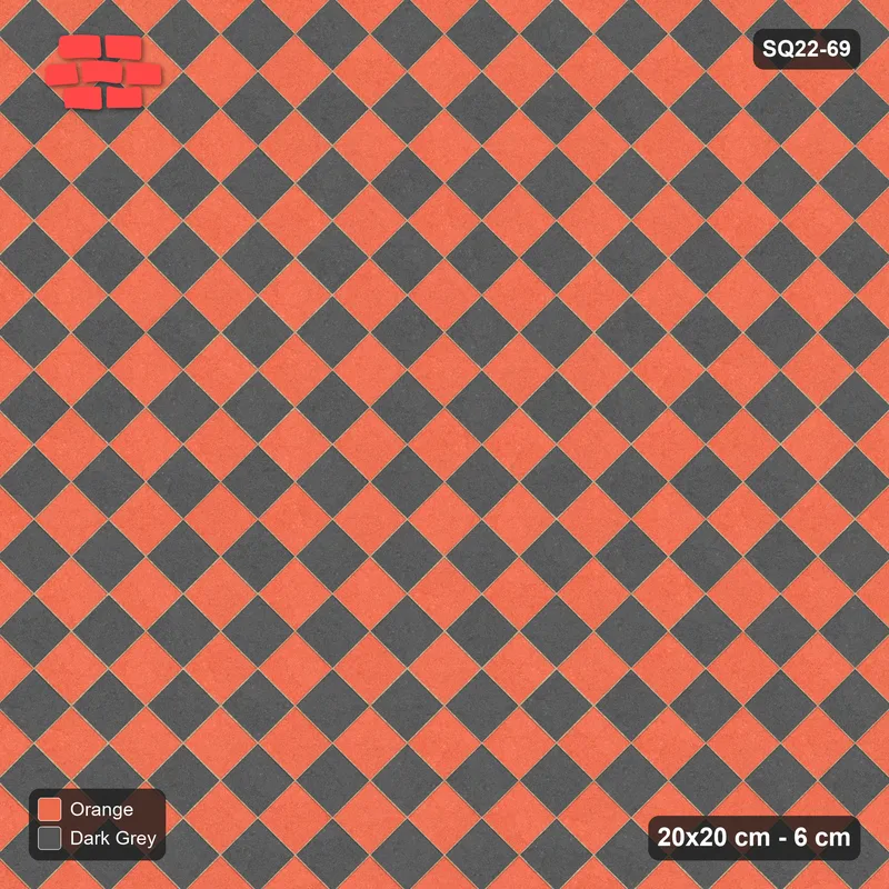 Interlock (Pasco) 20x20 cm · SQ22-69 · Diagonal Checkerboard · Top view