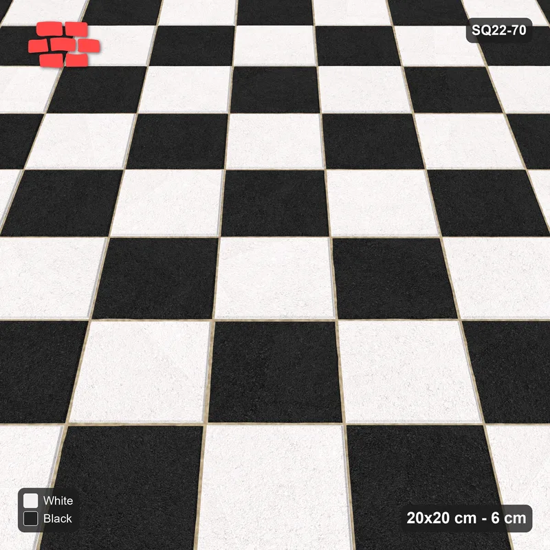 Interlock (Pasco) 20x20 cm · SQ22-70 · Diagonal Checkerboard · Side view