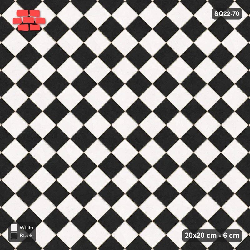 Interlock (Pasco) 20x20 cm · SQ22-70 · Diagonal Checkerboard · Top view