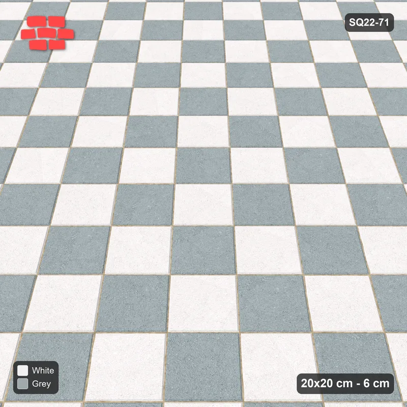 Interlock (Pasco) 20x20 cm · SQ22-71 · Diagonal Checkerboard · Side view