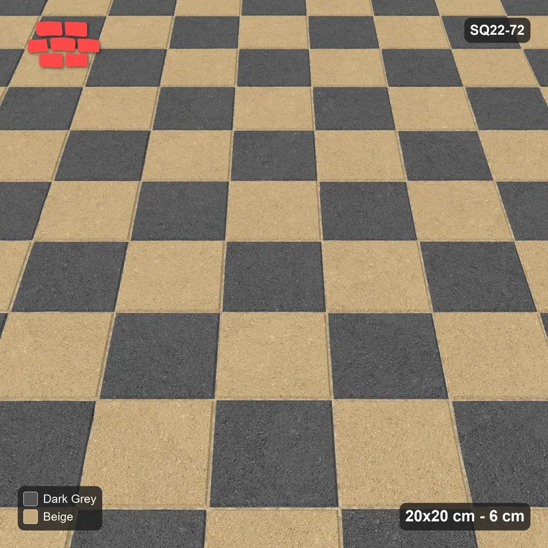 Interlock (Pasco) 20x20 cm · SQ22-72 · Diagonal Checkerboard · Side view