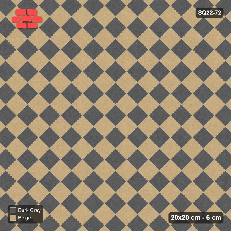 Interlock (Pasco) 20x20 cm · SQ22-72 · Diagonal Checkerboard · Top view