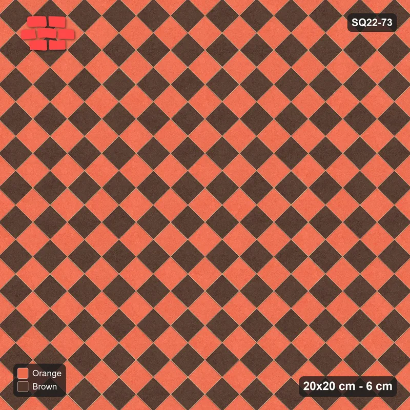 Interlock (Pasco) 20x20 cm · SQ22-73 · Diagonal Checkerboard · Top view