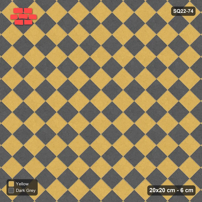 Interlock (Pasco) 20x20 cm · SQ22-74 · Diagonal Checkerboard · Top view