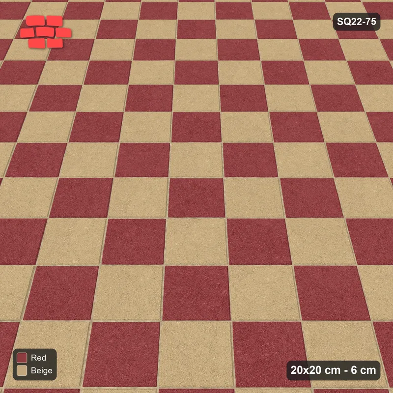 Interlock (Pasco) 20x20 cm · SQ22-75 · Diagonal Checkerboard · Side view