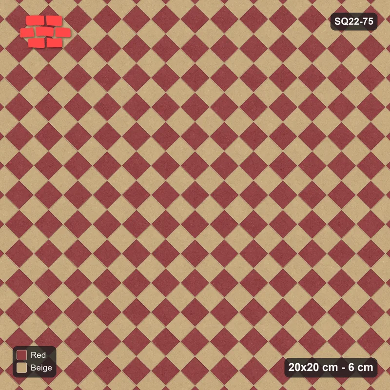 Interlock (Pasco) 20x20 cm · SQ22-75 · Diagonal Checkerboard · Top view